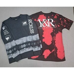 Young Reckless Sweater‎ Shirt Bundle Mens Large Black Red Crewneck Grunge Street